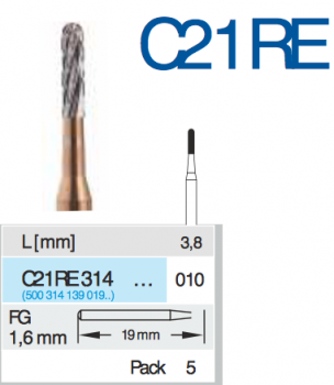 Hartmetallkronentrenner für Zahnärzte Inh. 5St