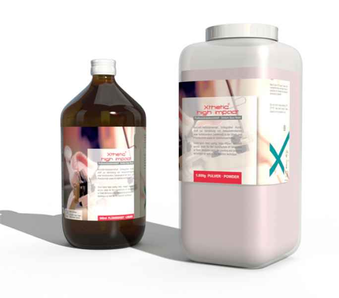 Xthetic® high impact Prothesenkunststoff,Kurzzeit-Heißpolymerisat  ohne Flüssigkeit.