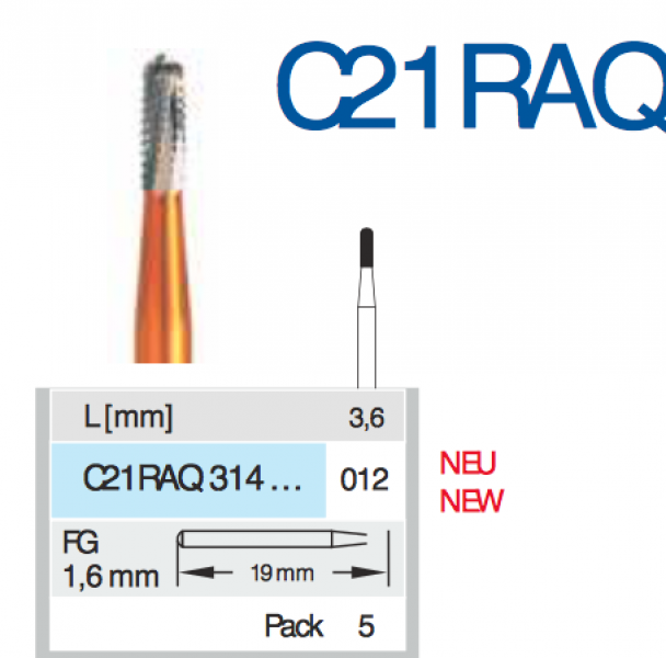 Hartmetallkronentrenner für Zahnärzte Inh.5St