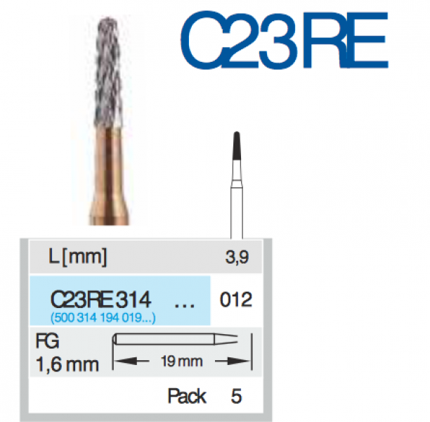 Hartmetallkronentrenner für Zahnärzte Inh.5 St